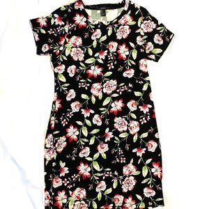 Forever 21 Black Floral Shirt Dress